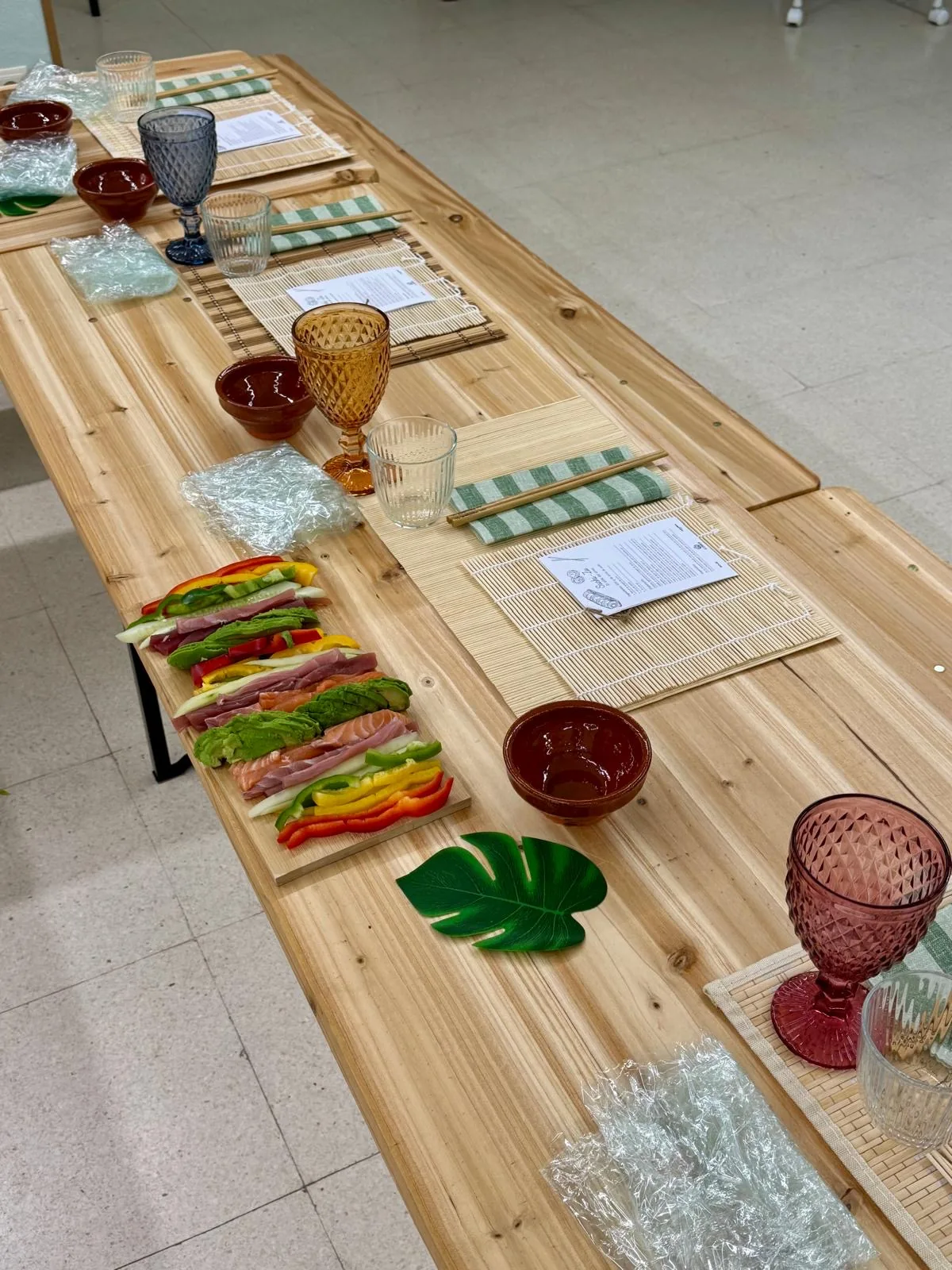 Mesa preparada para el Sushi Experience